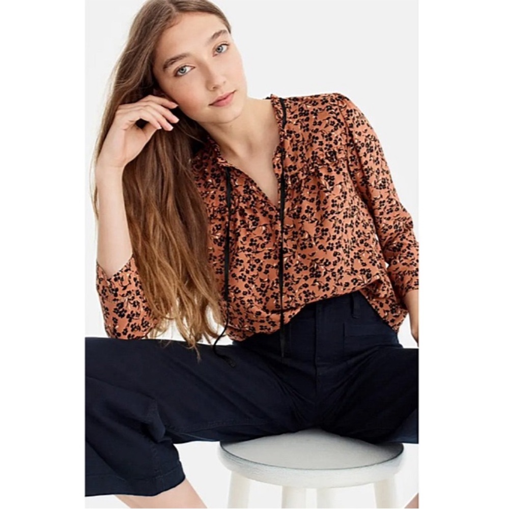J.crew Point Sur Silk Popover Shirt in Blossom Print